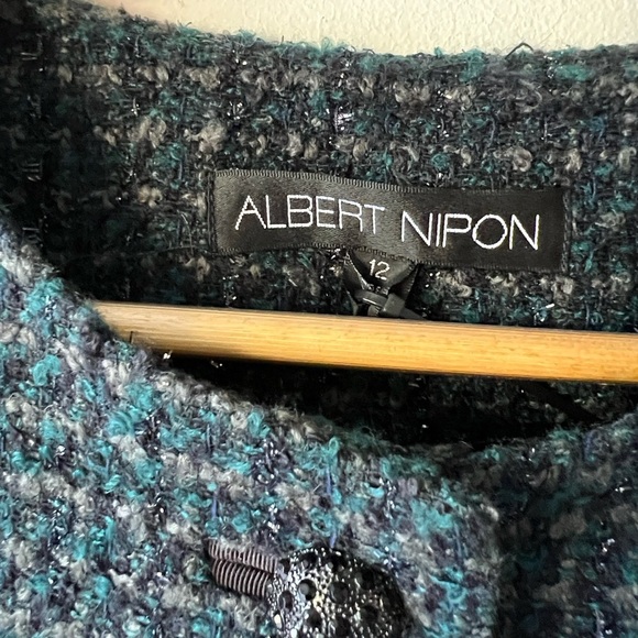 Albert Nipon Teal Button-Up Duster/Coat - Picture 6 of 10